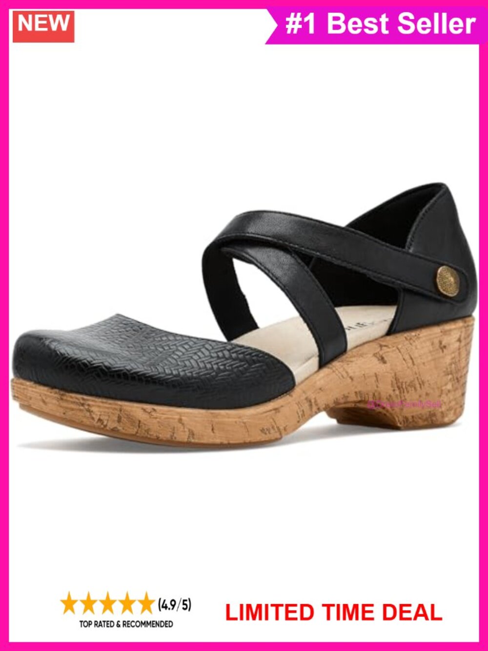 Leather Wedge Platform Sandals Double Adjustable Strap Comfort